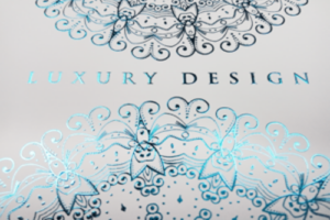 Luxurious and shiny blue hot stamping