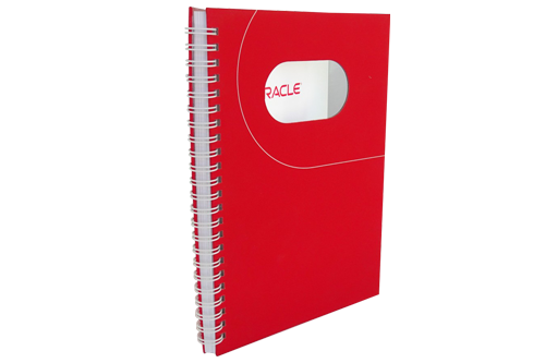 Red wire-O Binding notebook Red wire-O binding notebook with die-cut.