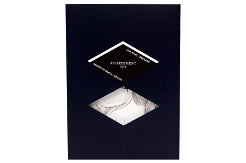 Die-cut black jacket The die-cut shows a particular part of the book cover