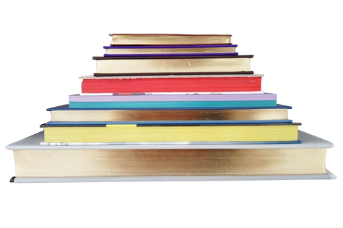 Colored fore fore-edge paintings Different hardcover books with painted fore-edges