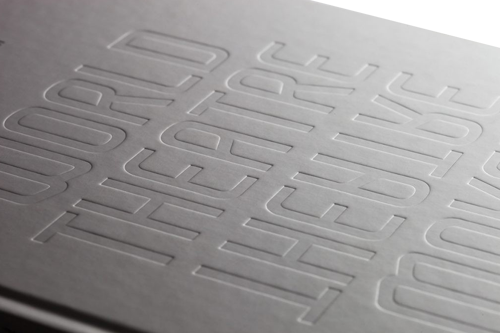 3D-debossing White hardcover book with 3D debossing