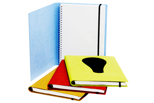 Hidden-wire-O Binding hardcover book Wire-O binding allows full opening of the hardcover book.