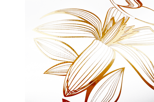 Floral gold stamping Floral image by red and black hot stamping